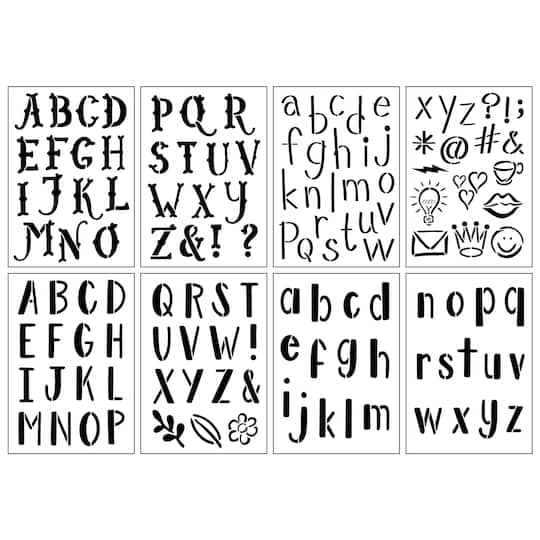 6 Pack: 2&#x22; Summer Camp Alphabet Stencils by Craft Smart&#xAE;